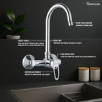 Load image into Gallery viewer, Opel Single Lever Wall Mount Kitchen Sink Mixer Tap with Swivel Spout (18 Inches) - by Specule
