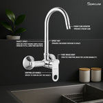 Load image into Gallery viewer, Ornamix Single Lever Wall Mount Kitchen Sink Mixer Tap with Swivel Spout (18 Inches) - by Specule
