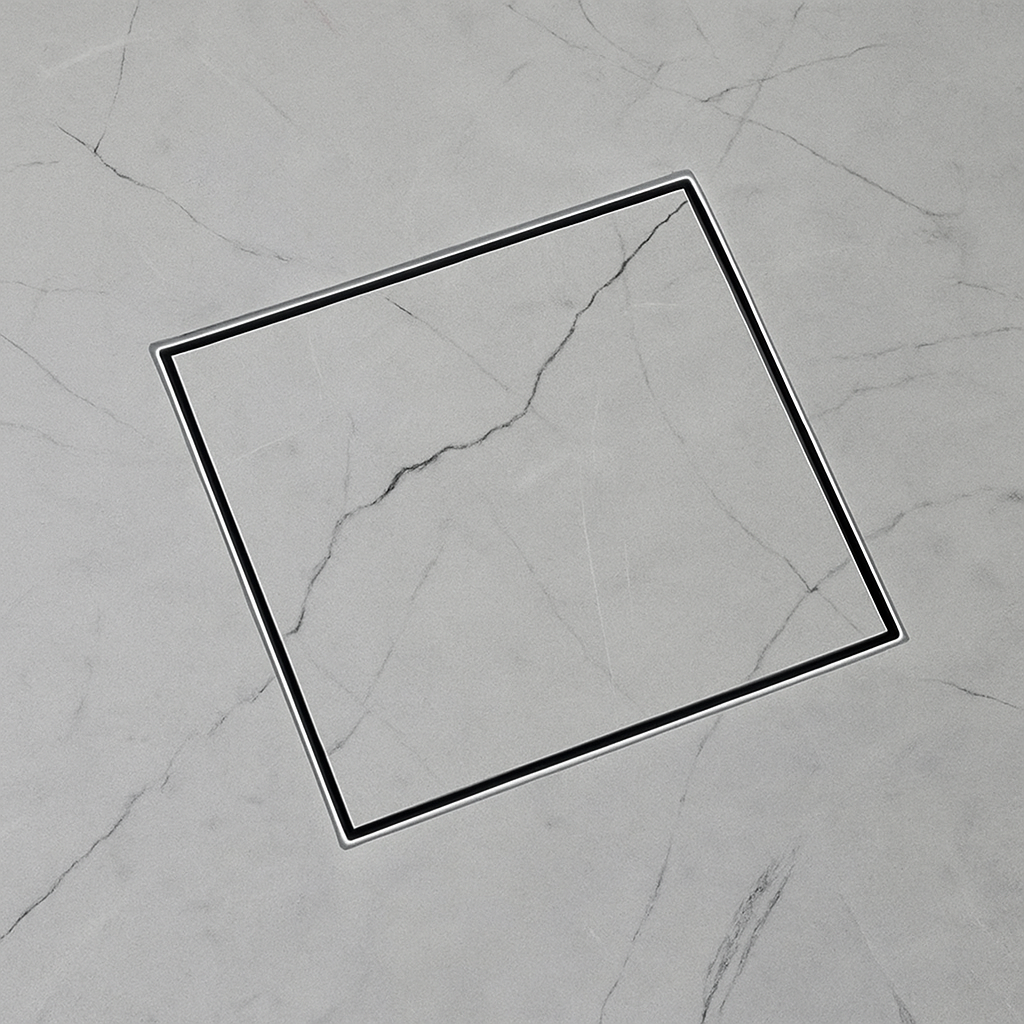 Marble Insert Shower Drain Channel (6 x 6 Inches) with Cockroach Trap (304 Grade) (21mm) - By Specule