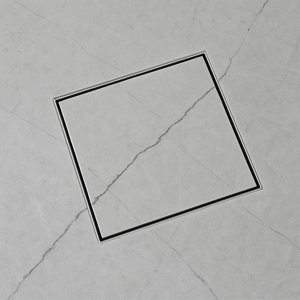 Marble Insert Shower Drain Channel (5 x 5 Inches) with Cockroach Trap (304 Grade) (21mm) - By Specule
