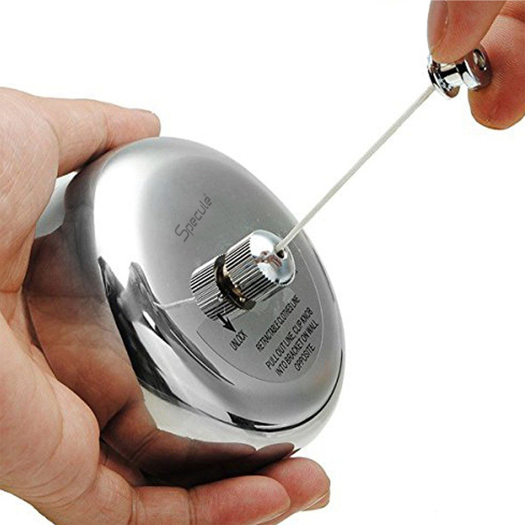 Stainless Steel Retractable 9.2 Feets Cloth Line (Chrome) - by Specule
