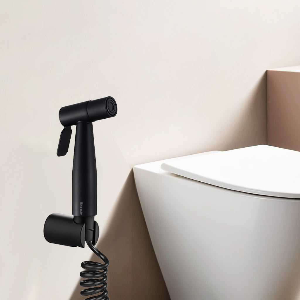 Zento Black Matt Health Faucet with Dual Flow and 2 Meter Spiral 304-Grade SS Hose & Hook (Copy)