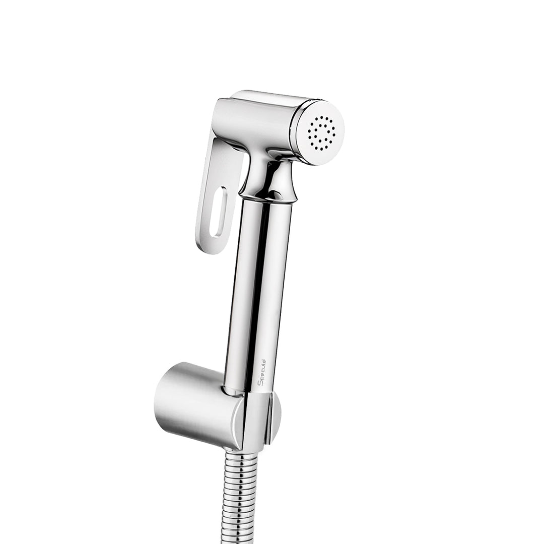 Ornamix Chrome Health Faucet with Dual Flow and 1 Meter 304-Grade SS Hose & Hook