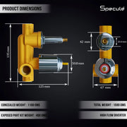 Alive Concealed Body High Flow Diverter With Exposed Part Kit (Complete Set) – by Specule specules