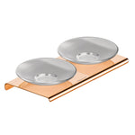 Load image into Gallery viewer, Stellar Stainless Steel and Frosted Glass Double Soap Dish (Rosegold)
