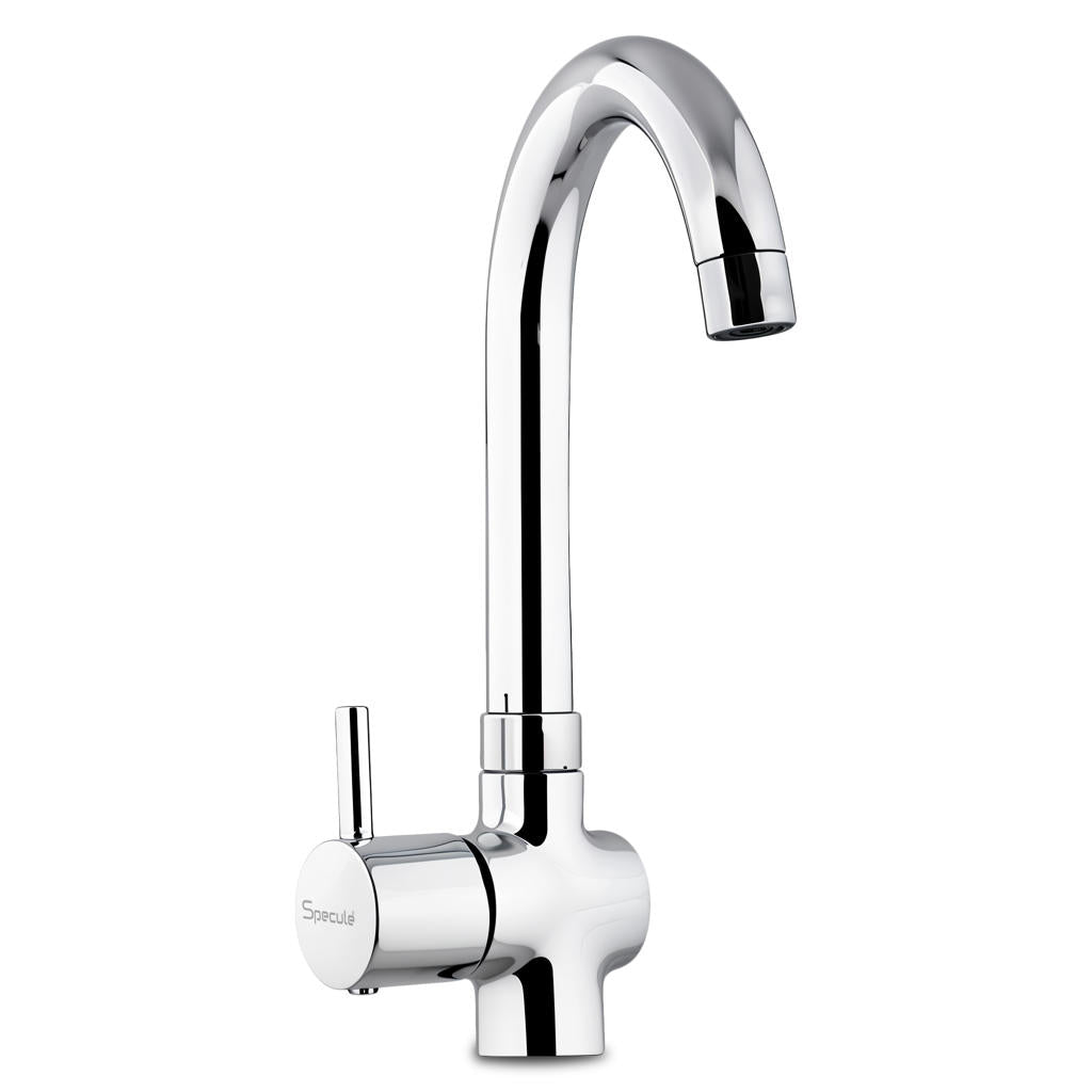 Flora 3/4 Inches Cartridge Swan Neck with Round Swivel Spout Brass (12 inches)- by Specule