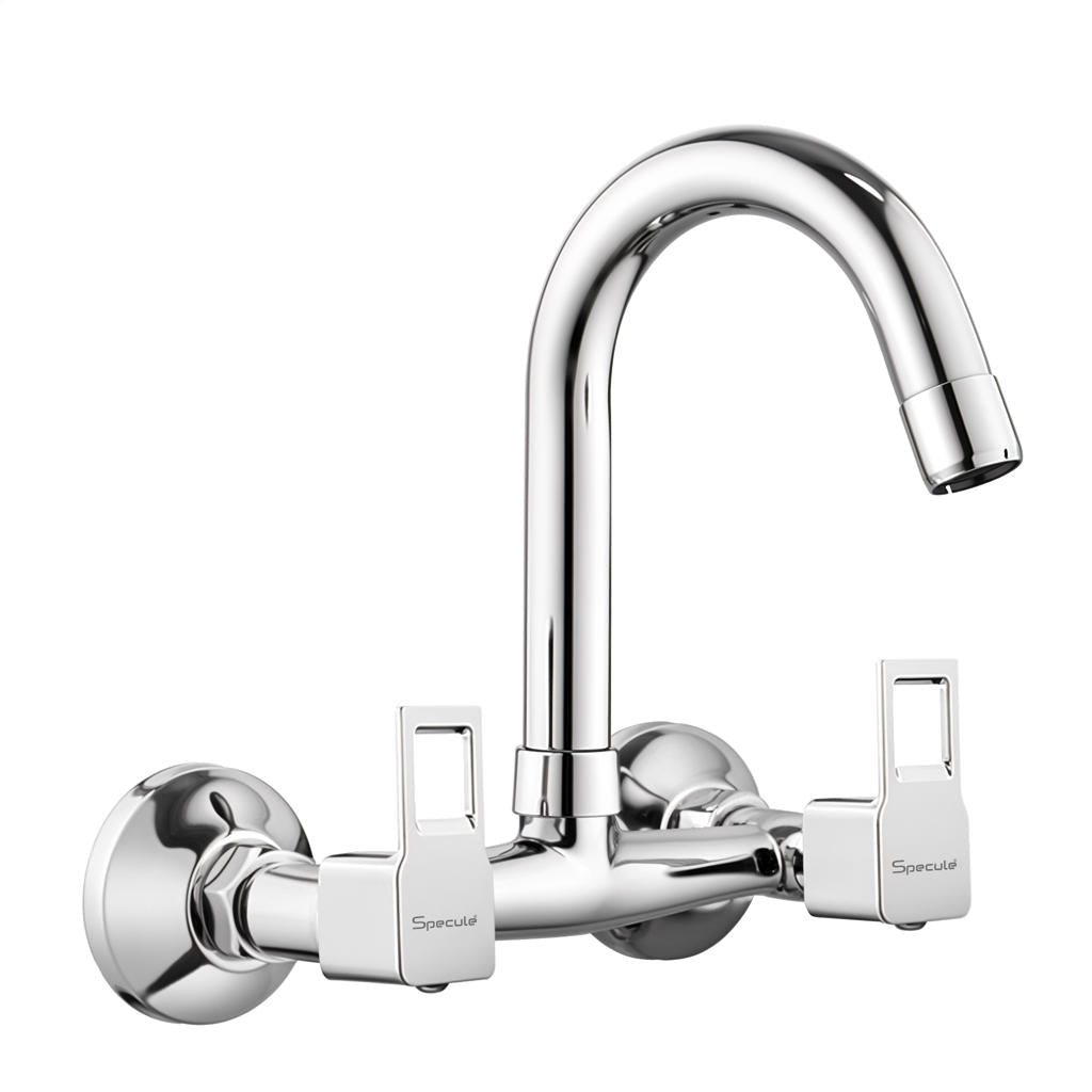 Cubo Wall-mount Kitchen Sink Mixer Tap with Swivel Spout - by Specule