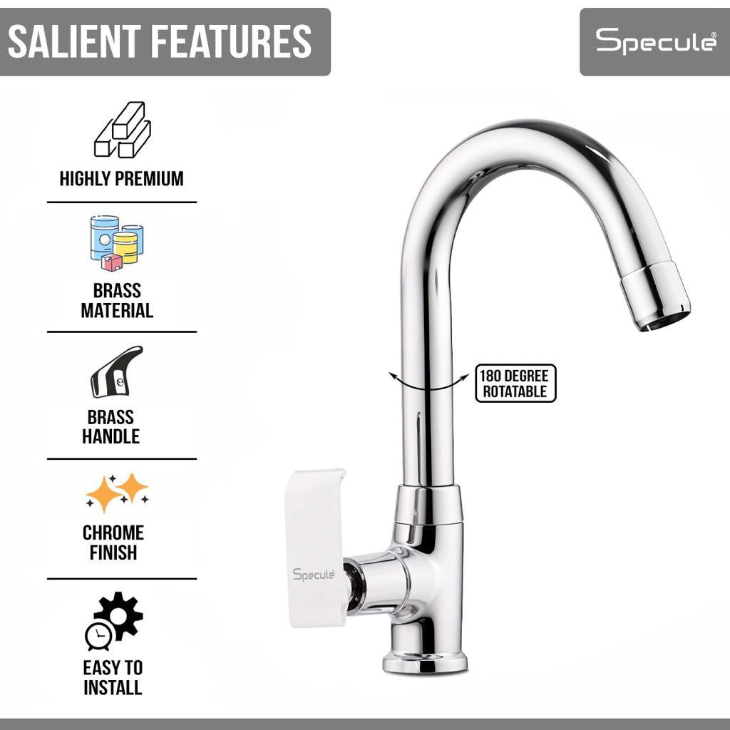 Lyric Swan Neck with Round Swivel Spout Brass (12 inches)- by Specule