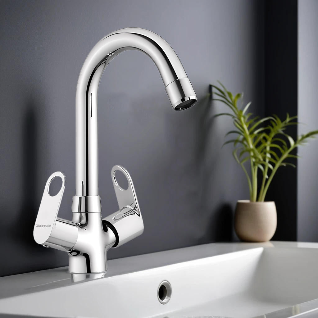 Ornamix Center Hole Wash Basin Mixer Tap with Swivel Spout - by Specule