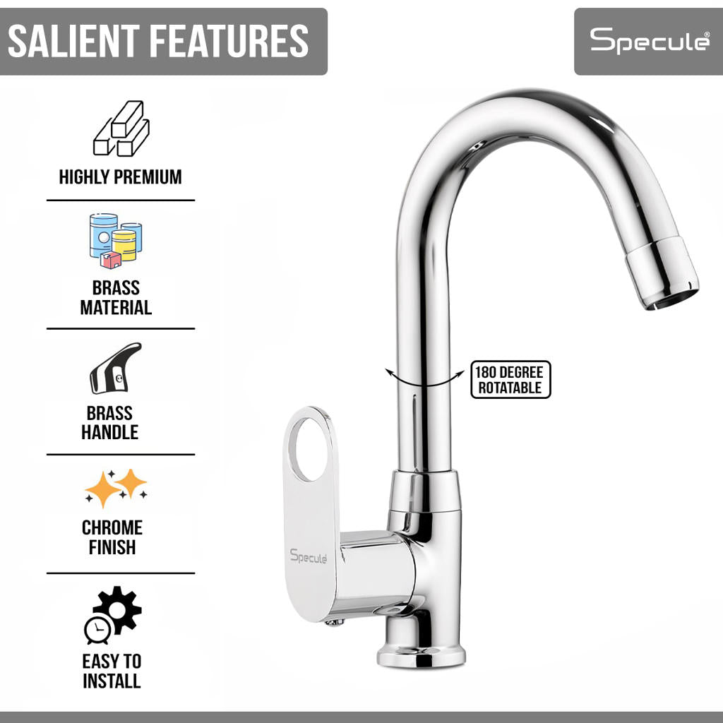 Ornamix Swan Neck with Round Swivel Spout Brass (12 inches)- by Specule
