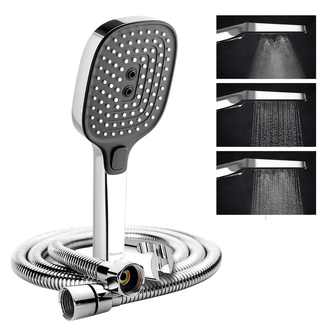 Sigma Triple flow ABS Hand Shower with 1.5 Meter 304-grade SS Hose & Hook