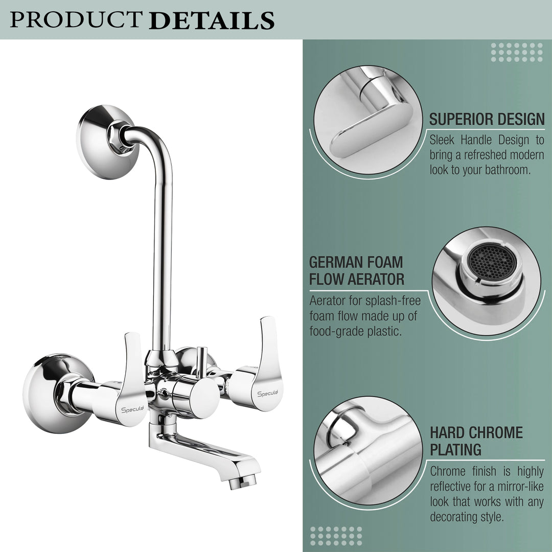 Topaz Wall Mixer Brass Faucet with L Bend – by Specule