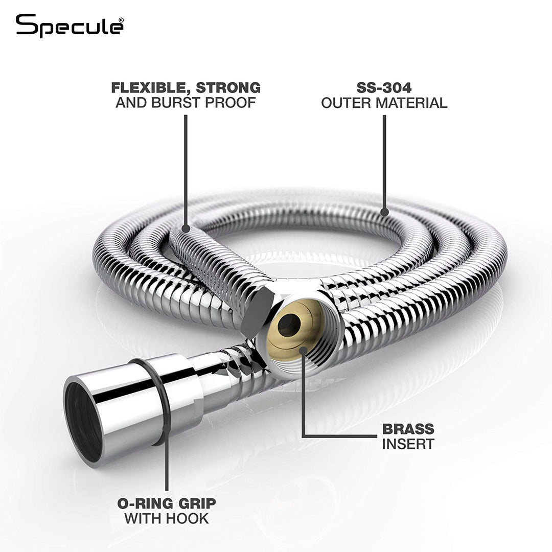 Crown Chrome Health Faucet with Dual Flow and 1 Meter 304-Grade SS Hose & Hook