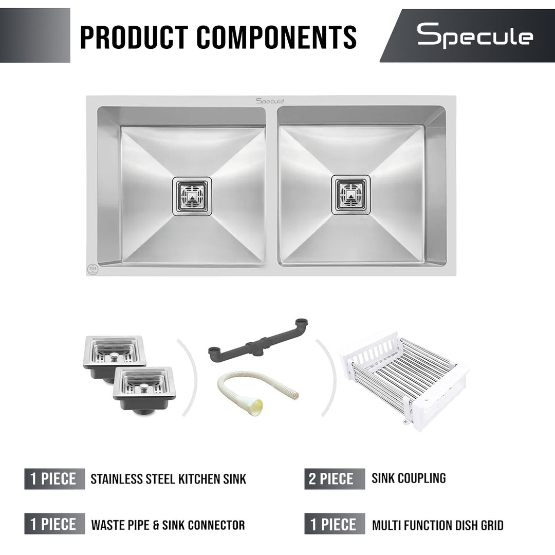 Handmade Double Bowl Kitchen Sink (37 x 18 x 10 Inches) - by Specule
