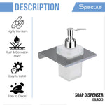 Load image into Gallery viewer, Stellar Stainless Steel/Glass Soap Dispenser (Black)- by Specule
