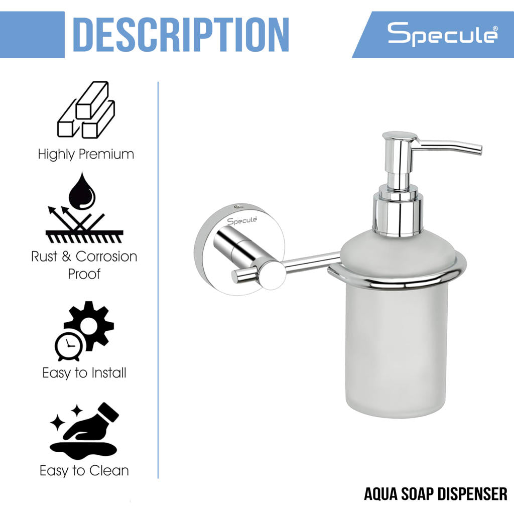 Aqua Stainless Steel/Glass Soap Dispenser (Chrome) - by Specule