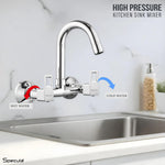 Load image into Gallery viewer, Cubo Wall-mount Kitchen Sink Mixer Tap with Swivel Spout - by Specule
