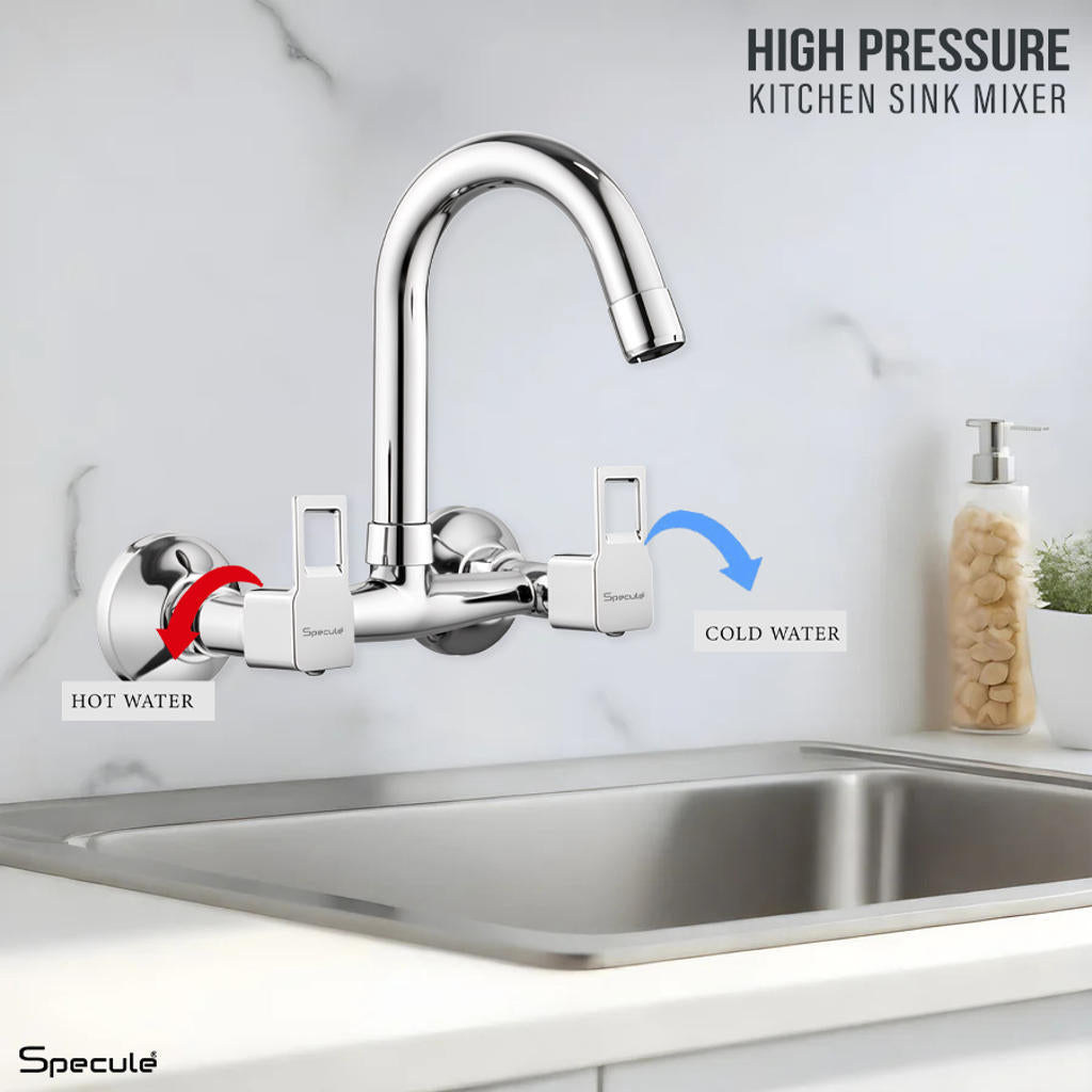 Cubo Wall-mount Kitchen Sink Mixer Tap with Swivel Spout - by Specule