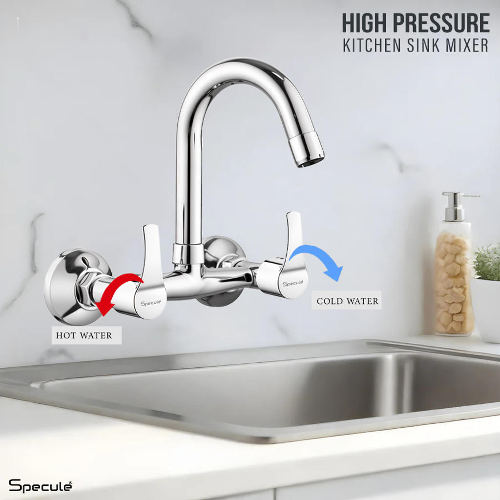 Topaz Wall-mount Kitchen Sink Mixer Tap with Swivel Spout - by Specule