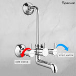 Load image into Gallery viewer, Flora 3/4 Inches Wall Mixer Brass Faucet with L Bend – by Specule
