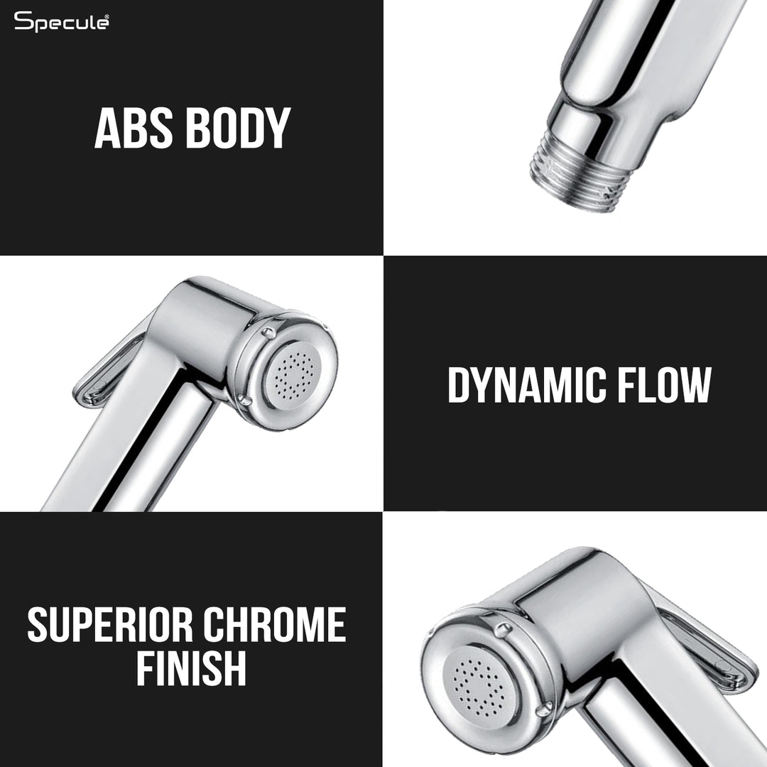 Glory Chrome Health Faucet with Dual Flow and 1 Meter 304-Grade SS Hose & Hook