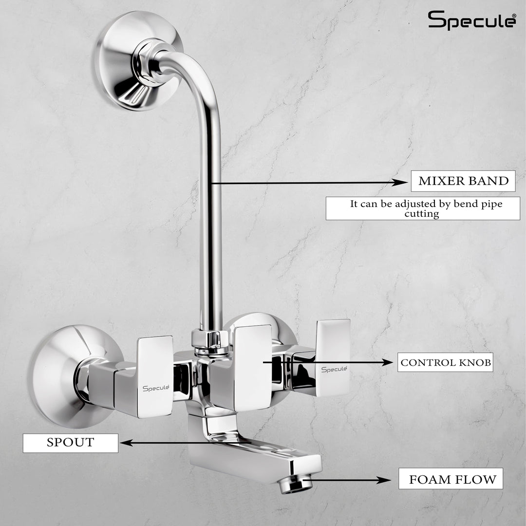 Cubix Wall Mixer Brass Faucet with L Bend – by Specule