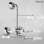 Load image into Gallery viewer, Cubo Wall Mixer Brass Faucet with L Bend – by Specule
