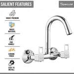 Load image into Gallery viewer, Cubo Wall-mount Kitchen Sink Mixer Tap with Swivel Spout - by Specule
