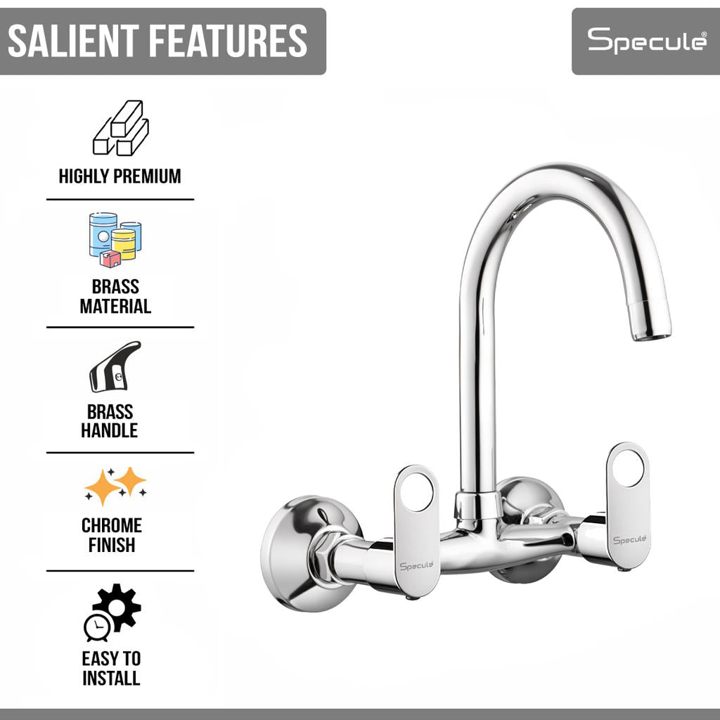 Ornamix Wall-mount Kitchen Sink Mixer Tap with Swivel Spout - by Specule