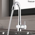 Load image into Gallery viewer, Flora 3/4 Inches Cartridge Swan Neck with Round Swivel Spout Brass (12 inches)- by Specule
