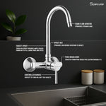 Load image into Gallery viewer, Flora Single Lever Wall Mount Kitchen Sink Mixer Tap with Swivel Spout (18 Inches) - by Specule
