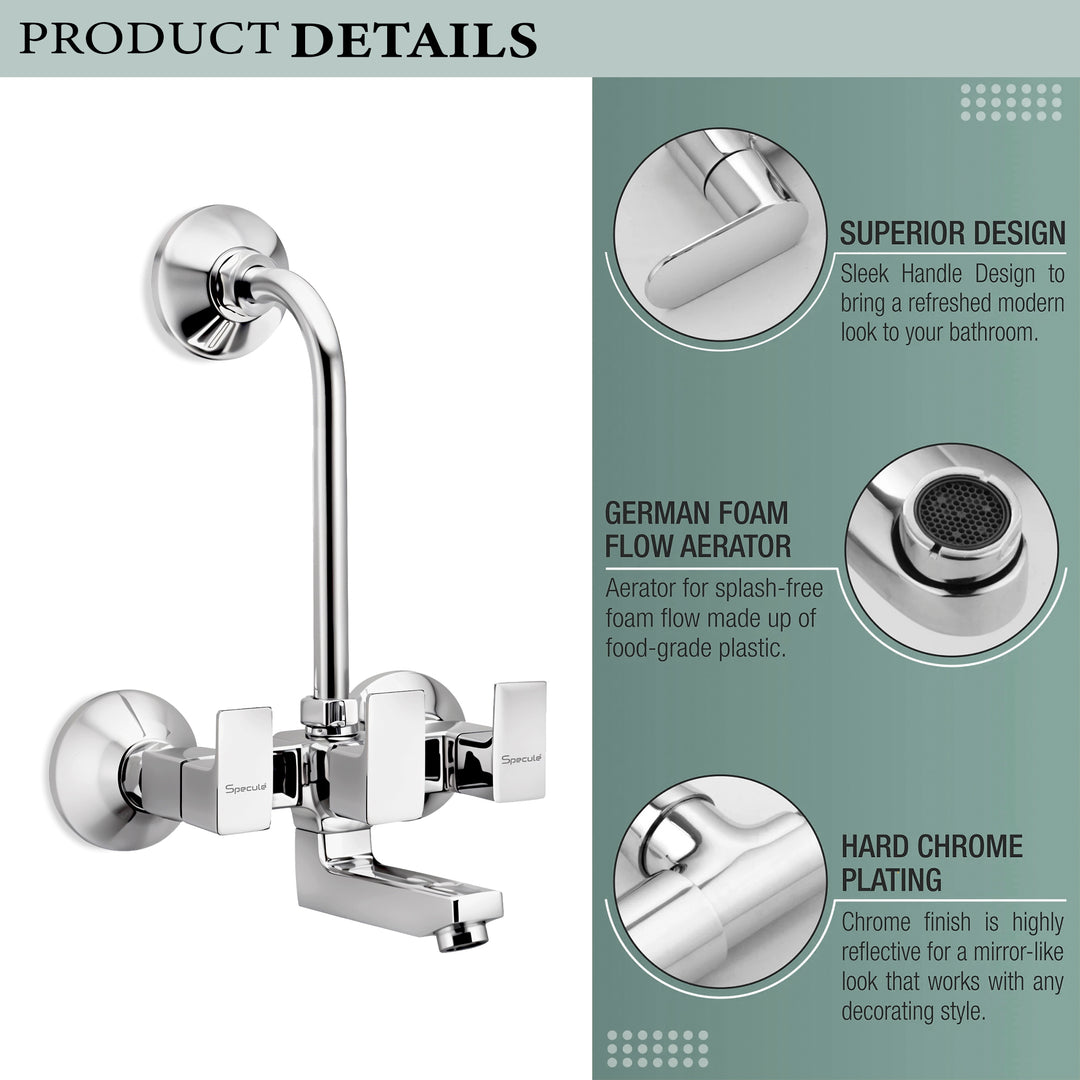 Cubix Wall Mixer Brass Faucet with L Bend – by Specule