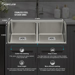 Load image into Gallery viewer, Handmade Double Bowl Kitchen Sink (37 x 18 x 10 Inches) - by Specule
