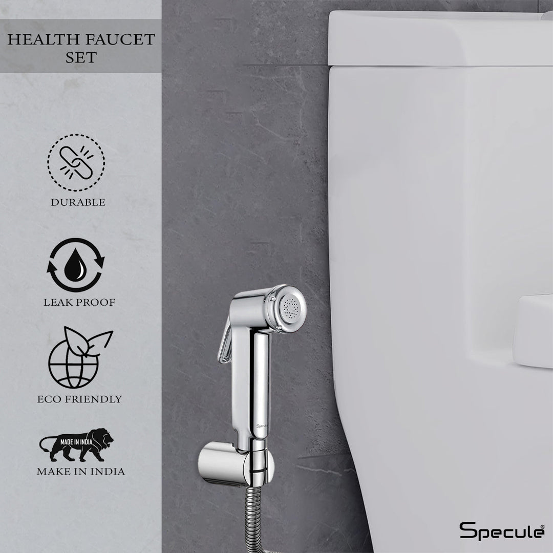 Glory Chrome Health Faucet with Dual Flow and 1 Meter 304-Grade SS Hose & Hook