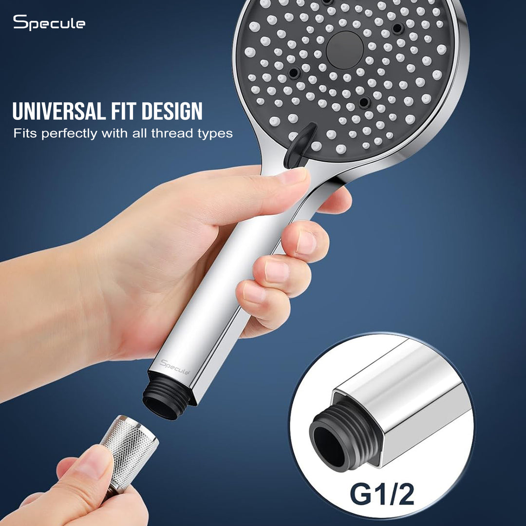 Penta Five Flow ABS Hand Shower with 1.5 Meter 304-grade SS Hose & Hook