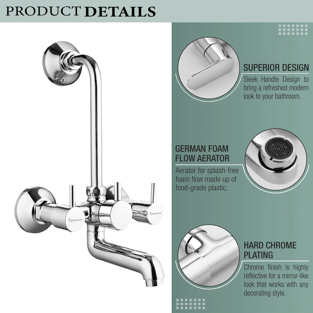 Flora 3/4 Inches Wall Mixer Brass Faucet with L Bend – by Specule