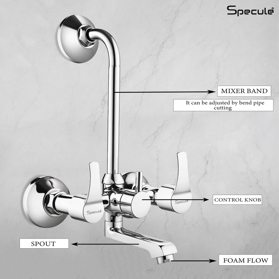 Topaz Wall Mixer Brass Faucet with L Bend – by Specule