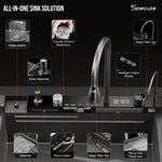 Load image into Gallery viewer, Handmade Piano Smart Kitchen Sink With Pull-down Faucet Set (30 x 18 x 10 Inches) - by Specule
