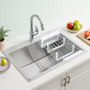 Handmade Single Bowl Kitchen Sink With Tap Hole (24 x 18 x 10 Inches) - by Specule