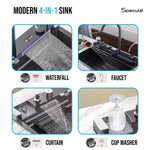 Load image into Gallery viewer, Handmade Piano Smart Kitchen Sink With Pull-down Faucet Set (30 x 18 x 10 Inches) - by Specule
