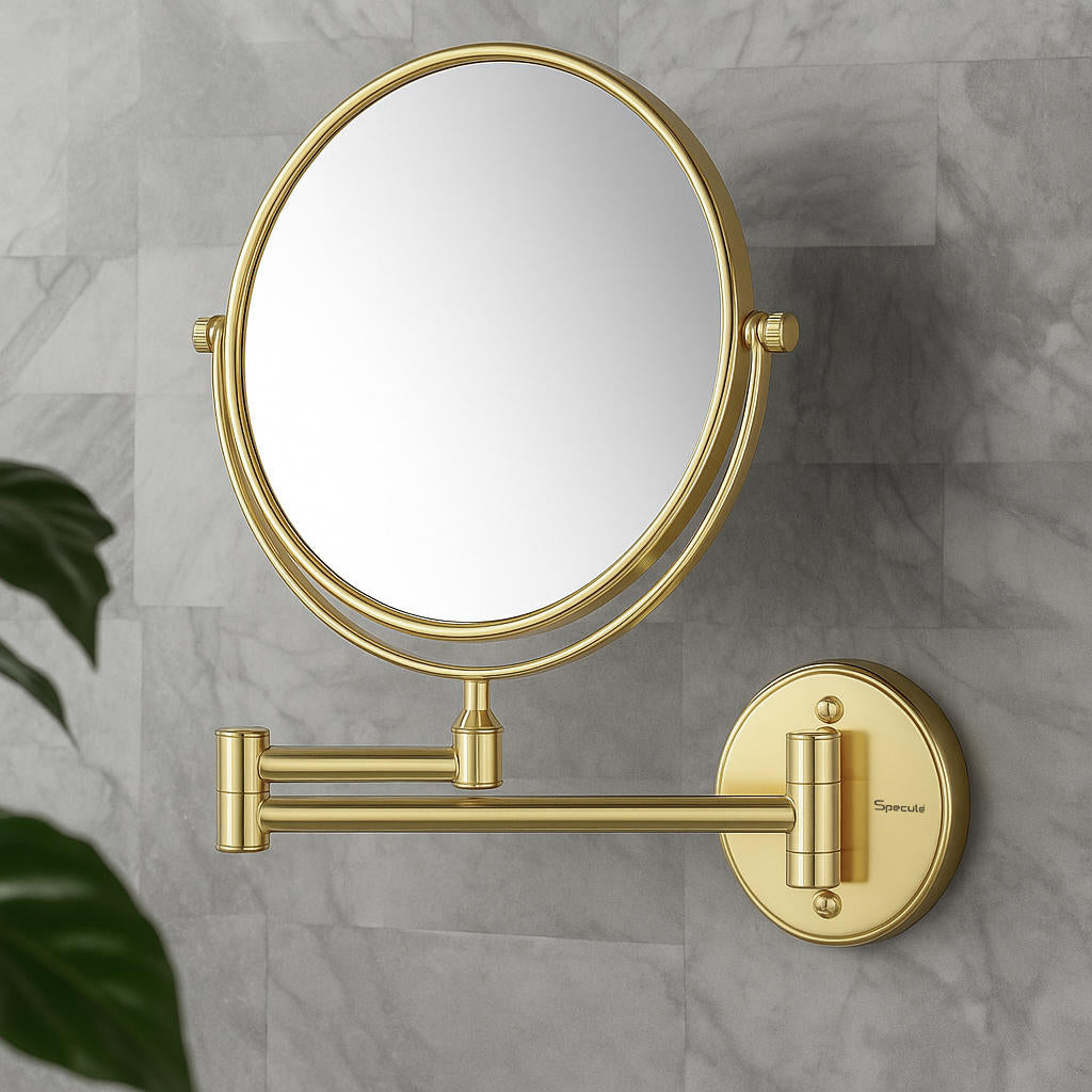 Round Brass Shaving Mirror (Gold) – by Specule