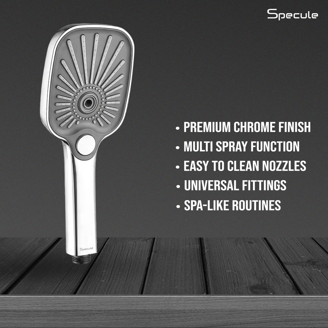 Zeno Triple Flow ABS Hand Shower with 1.5 Meter 304-grade SS Hose & Hook