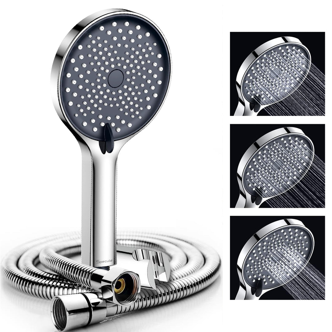 Trevo Triple Flow ABS Hand Shower with 1.5 Meter 304-grade SS Hose & Hook
