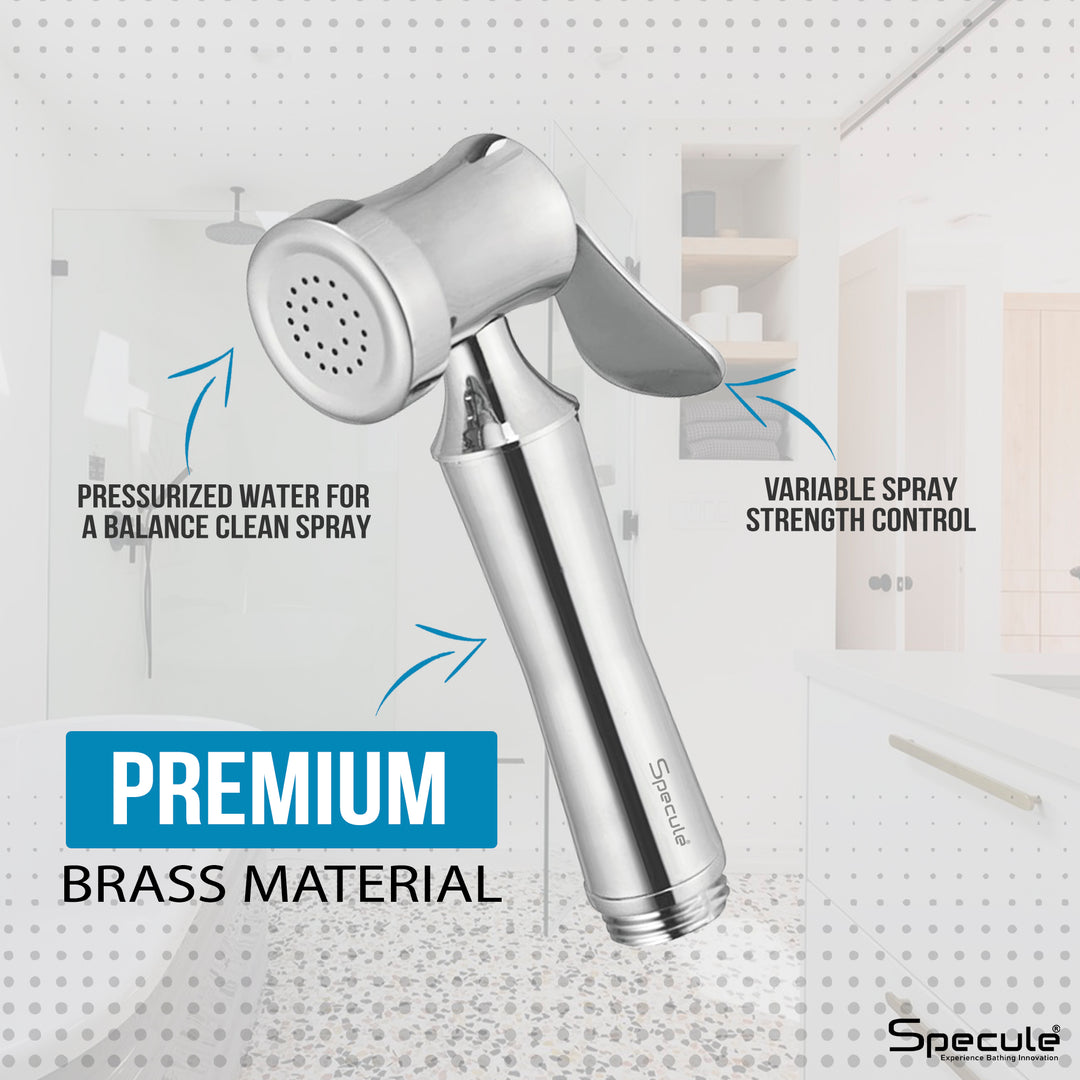Velva Chrome Health Faucet with Dual Flow and 1 Meter 304-Grade SS Hose & Hook