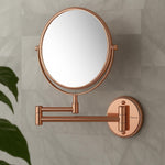 Load image into Gallery viewer, Round Brass Shaving Mirror (RoseGold) – by Specule
