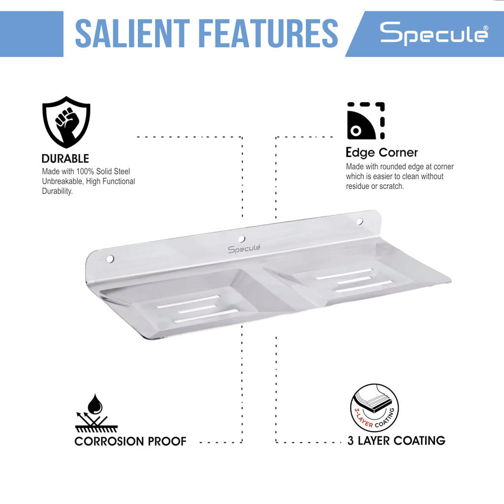 Square Stainless Steel Double Soap Dish - by Specule