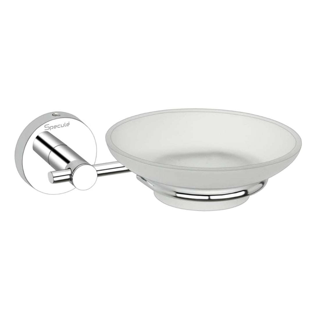 Aqua Stainless Steel and frosted Glass Soap Dish - by Specule