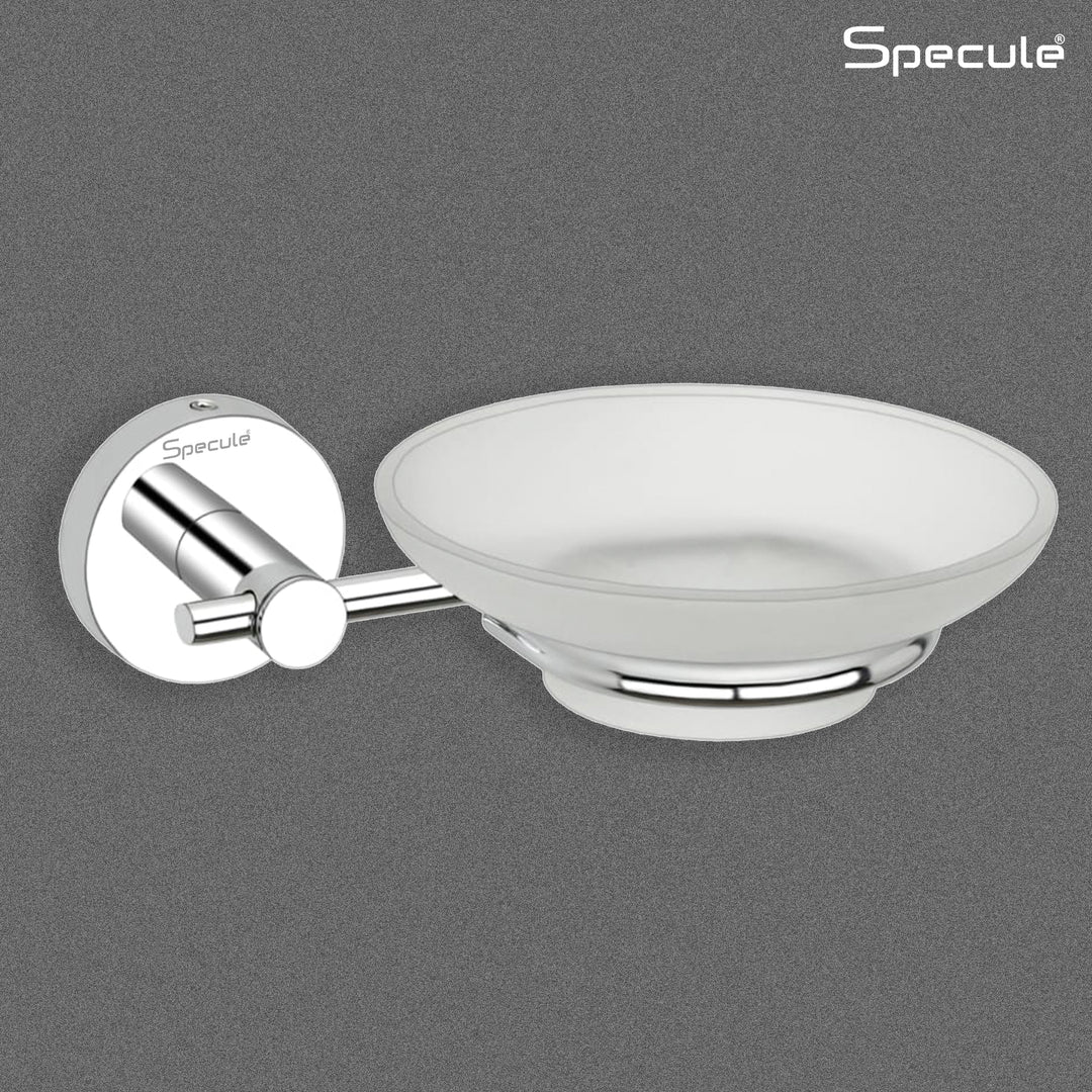 Aqua Stainless Steel and frosted Glass Soap Dish - by Specule
