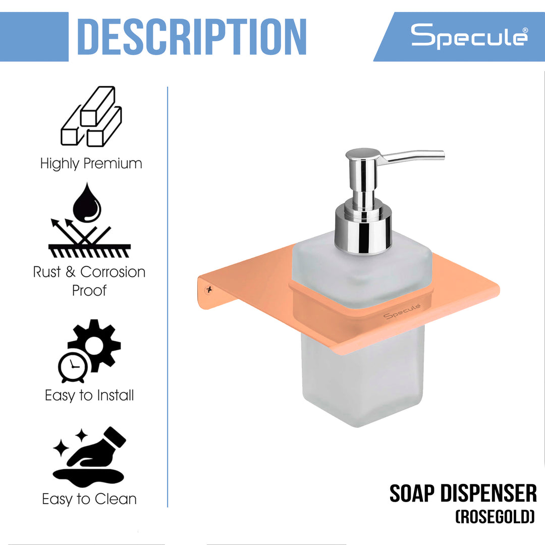 Stellar Stainless Steel/Glass Soap Dispenser (Rosegold)- by Specule