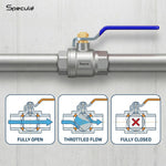 Load image into Gallery viewer, Specule brass ball valve with rust-resistant stainless steel lever and chrome-plated body